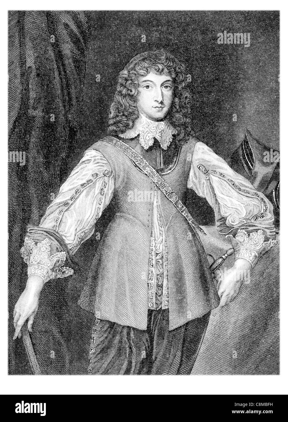 Prince Rupert Count Palatine Rhine Duke Bavaria 1st Duke Cumberland Earl Holderness 1619 1682 soldier admiral scientist Stock Photo