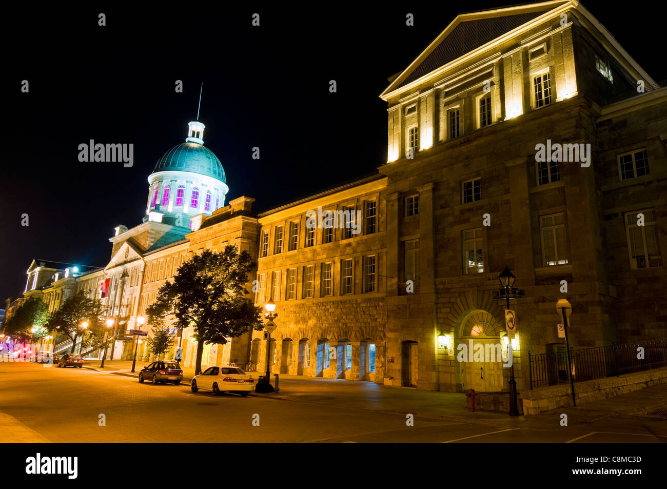 Rue de la Commune and Notre Dame de Bonsecours chapel in Old Montreal