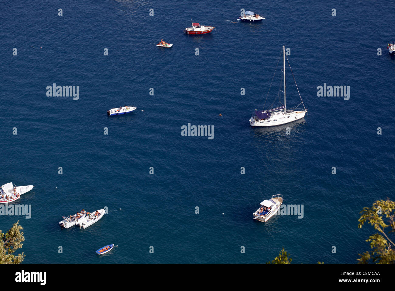 BOATS & YACHTS IN MEDITERRANEAN SEA ERCHIE ITALY 18 September 2011 Stock Photo