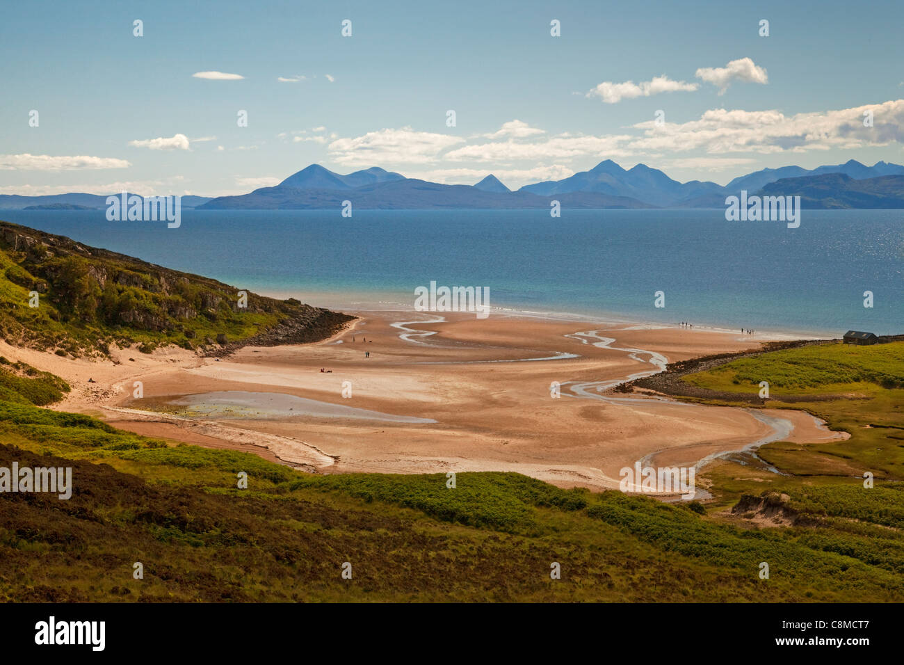 The mountains of South Skye from Sand near Applecross Stock Photo