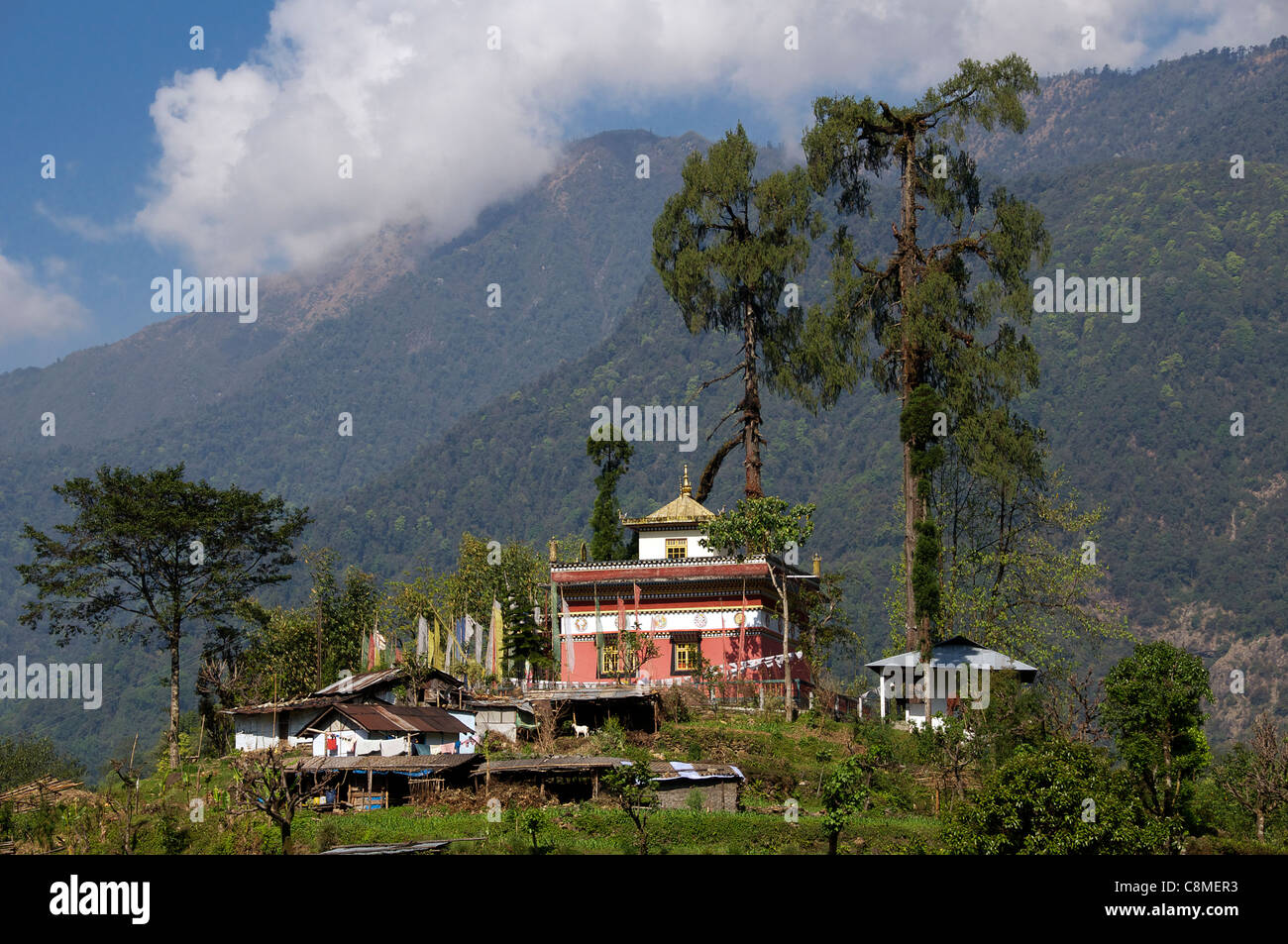 Small gompa Yuksom Sikkim India Stock Photo