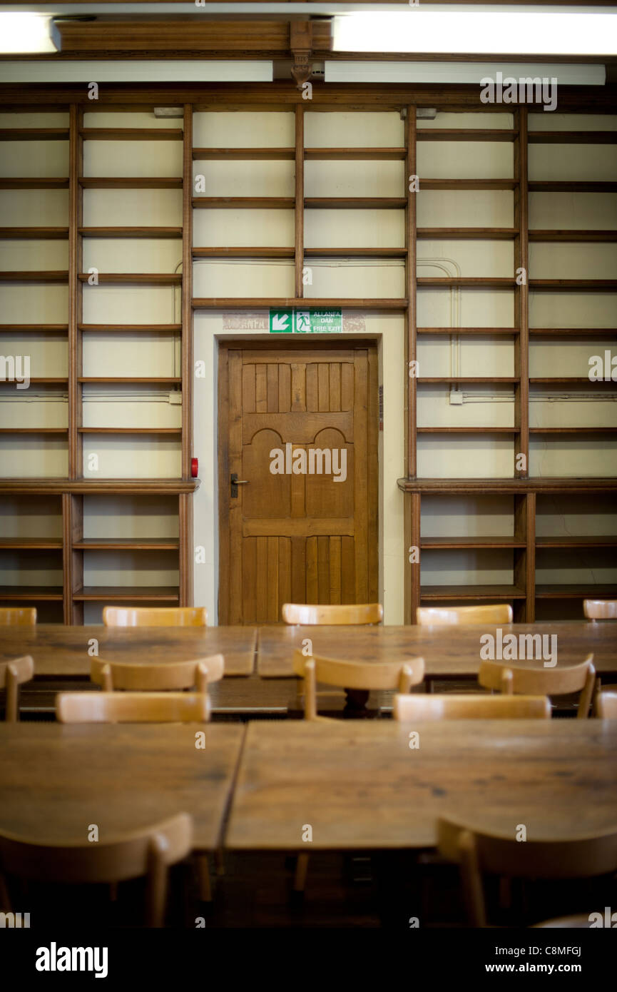 Old College library, empty of books, Aberystwyth University, Wales UK