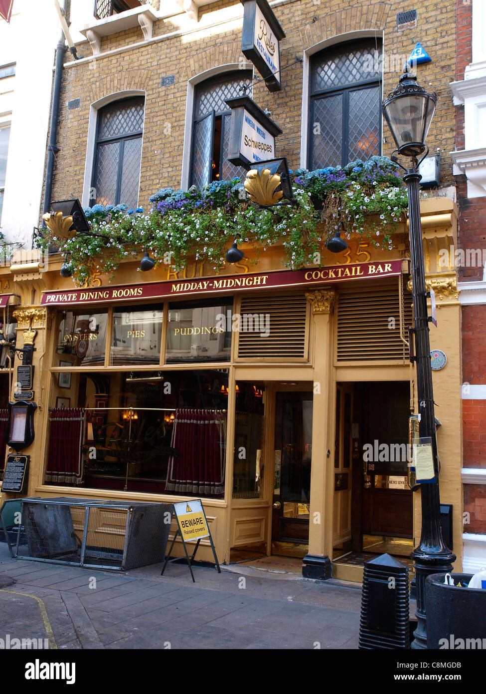 Established by Thomas Rule in 1798, Rules the oldest restaurant in London Stock Photo