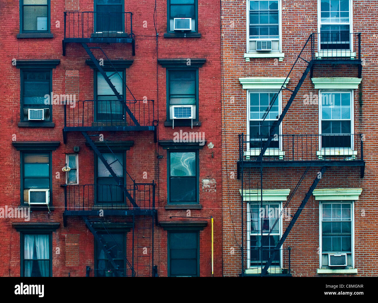 A fire escape of an apartment building in New York city Stock Photo - Alamy