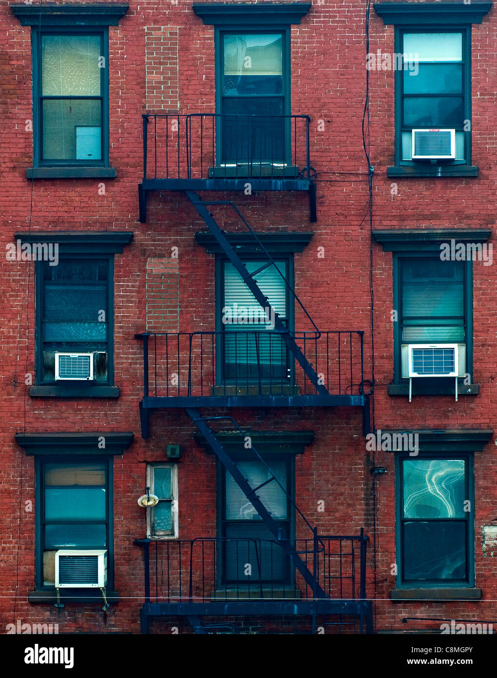 A fire escape of an apartment building in New York city Stock Photo - Alamy