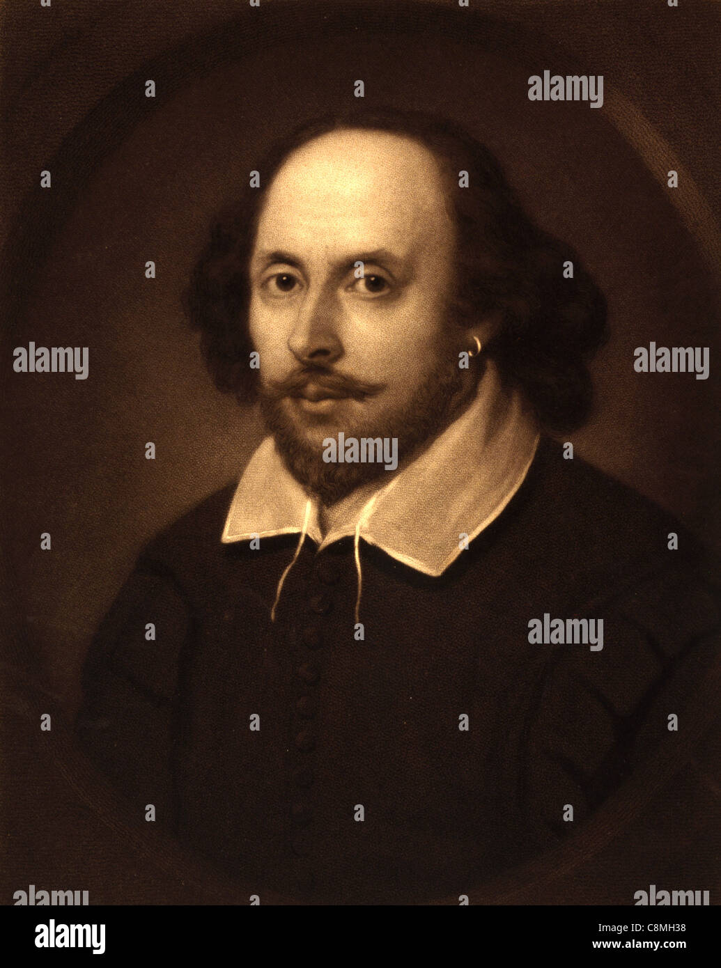 William Shakespeare, English poet and playwright. Portrait of William Shakespeare Stock Photo