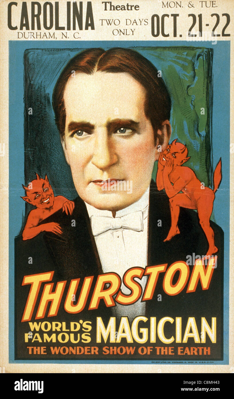 Howard Thurston, world's famous magician the wonder show of the earth. Stock Photo