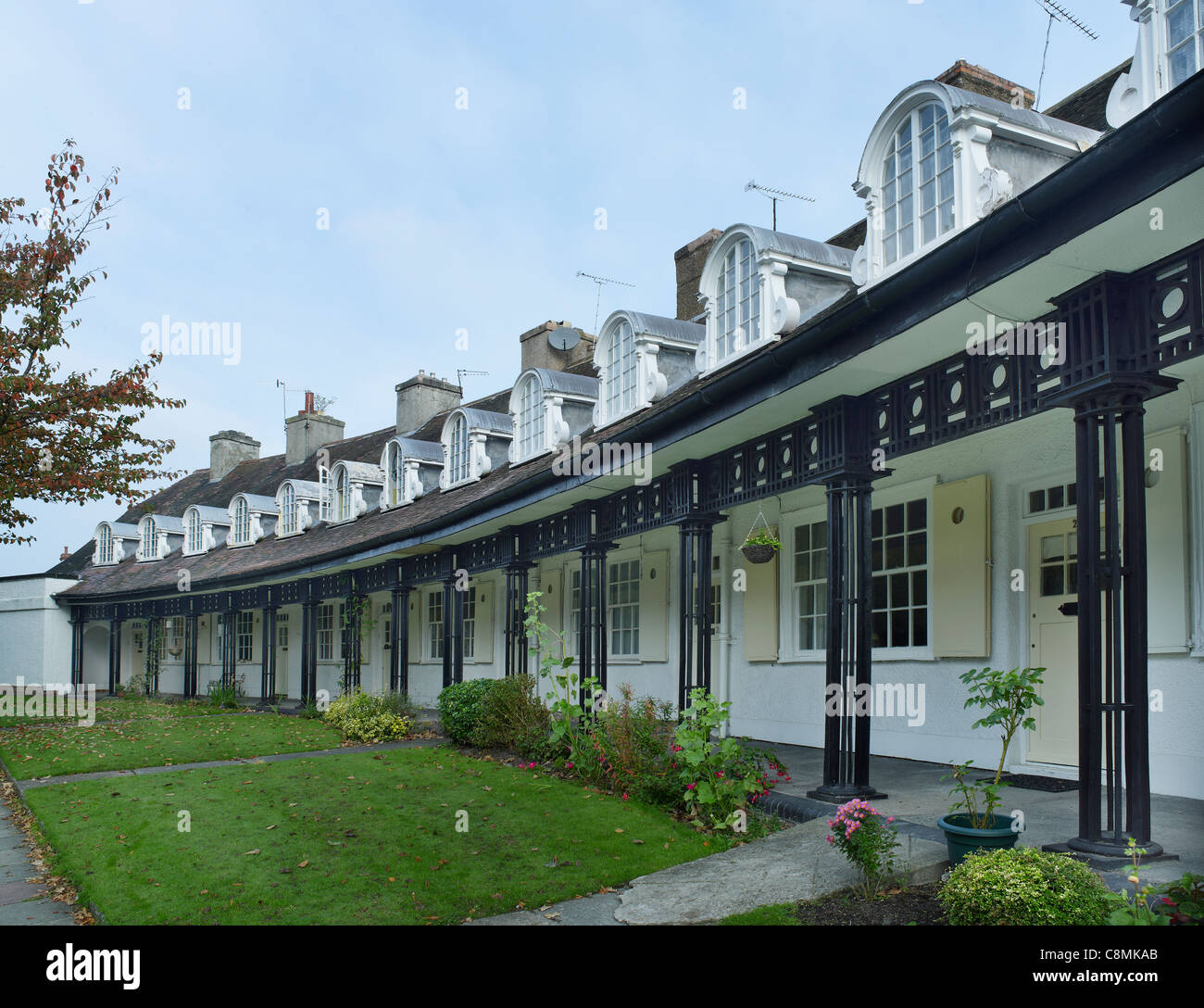Port Sunlight Lower Road crescent, Cheshire Stock Photo