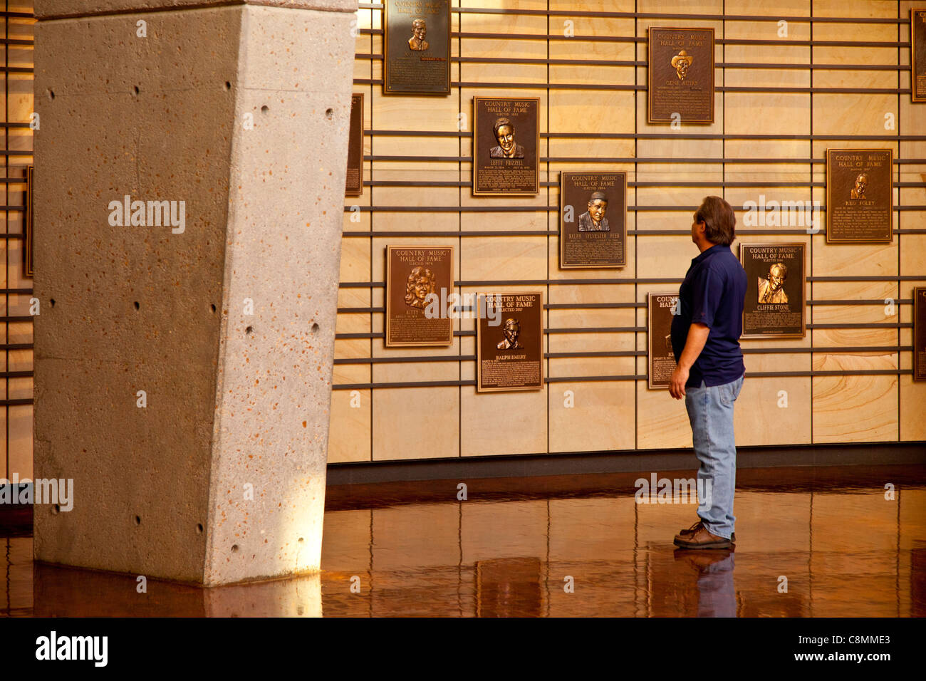 Music fan at the Country Music Hall of Fame in Nashville Tennessee USA Stock Photo