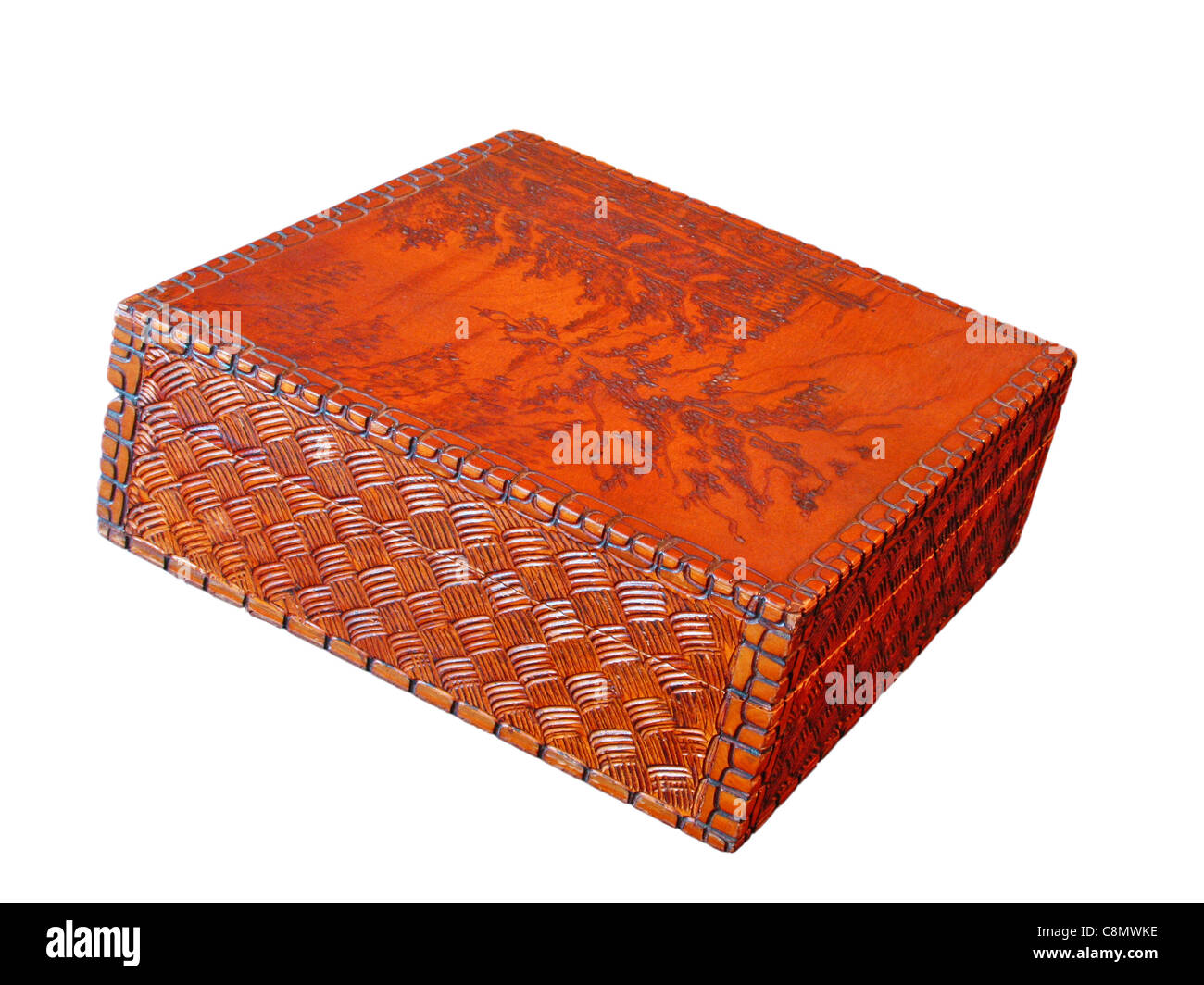 handmade wooden box Stock Photo