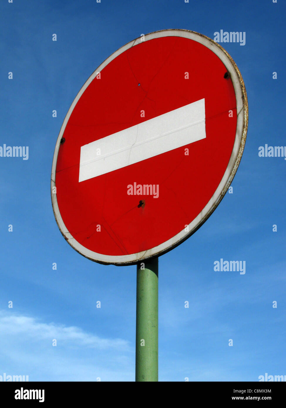sign STOP over sky Stock Photo