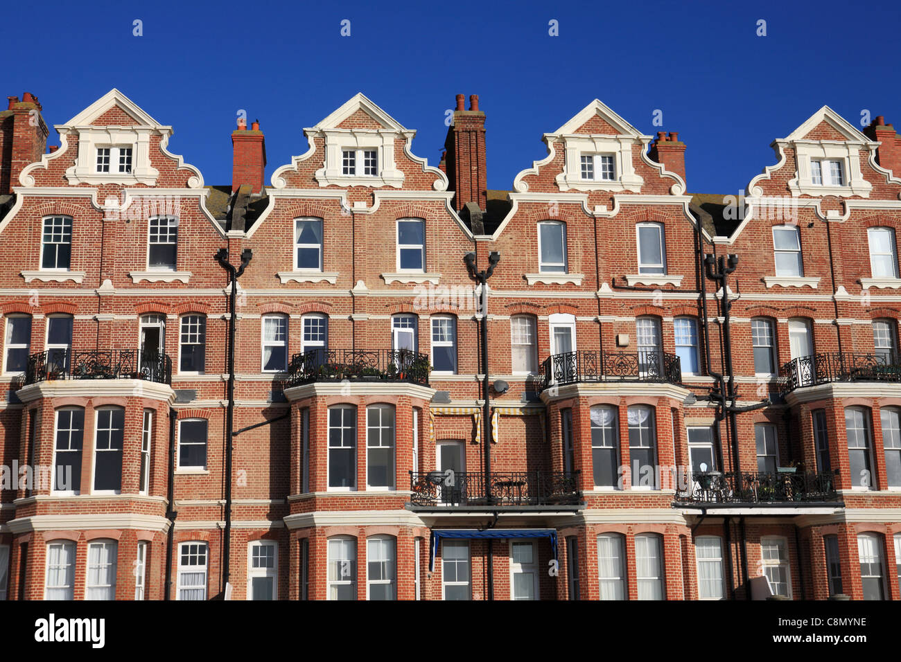 Victorian style terrace, Bexhill sea front,  East Sussex, England, UK Stock Photo