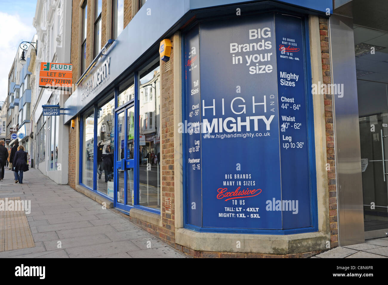 High and Mighty clothes store Brighton UK Stock Photo