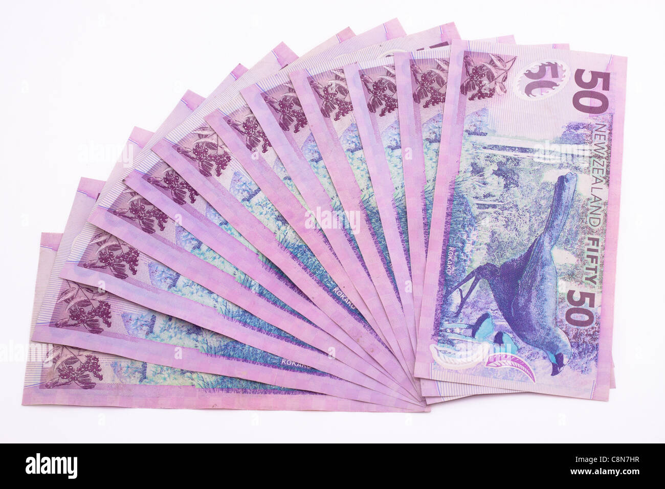 Dollar notes in New Zealand currency Stock Photo