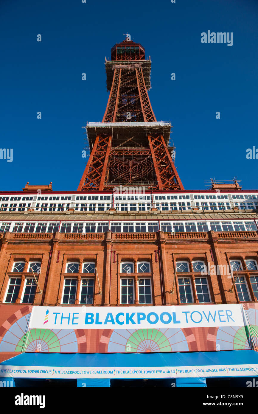 The Blackpool Tower in Blackpool, UK Stock Photo