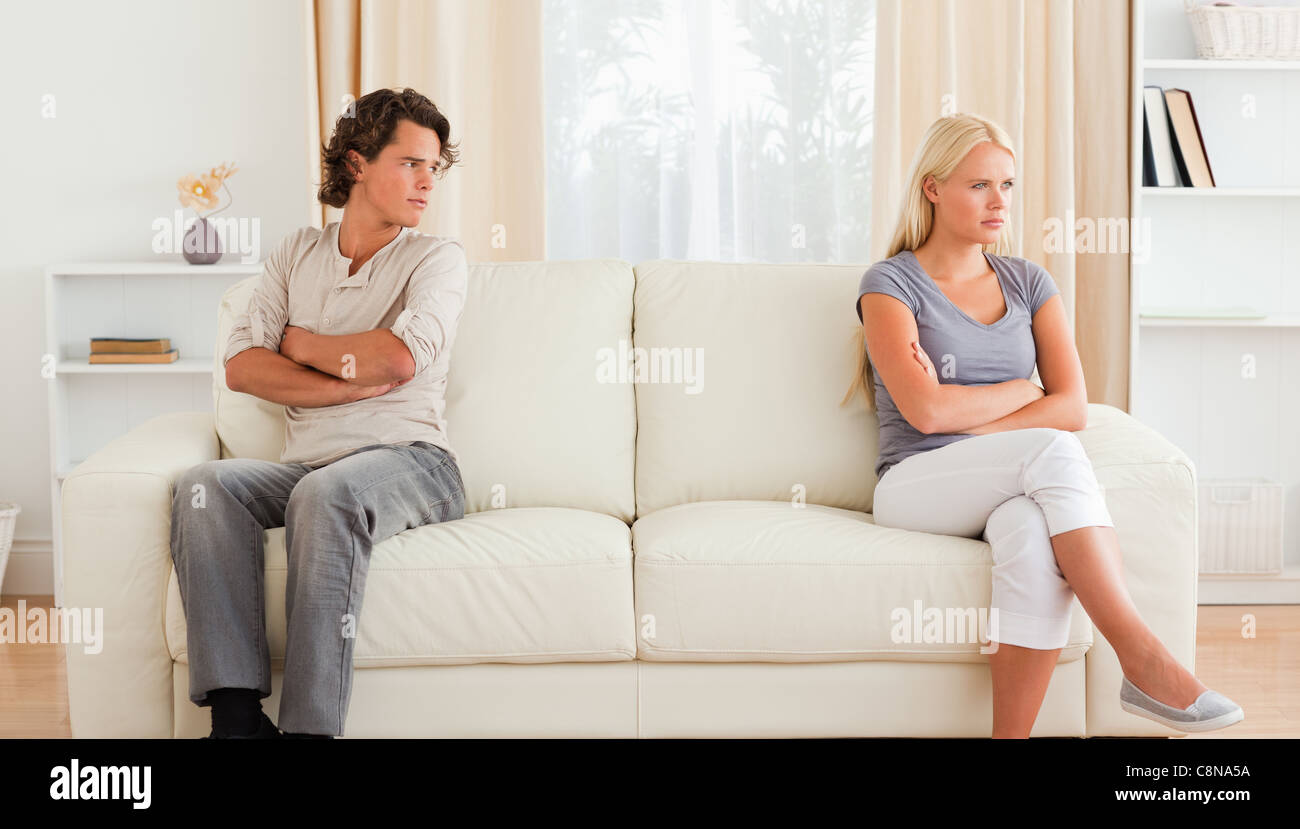 Husband angry at his wife Stock Photo