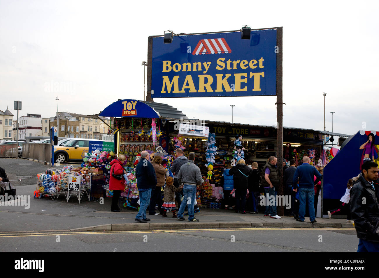 Bonny Street market in Blackpool Stock Photo