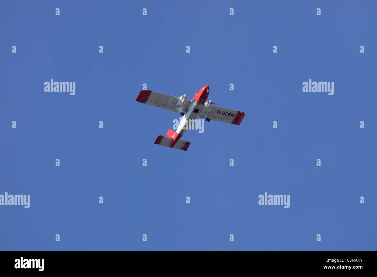 Britten-Norman Islander G-BCEN in flight : clear sky Stock Photo