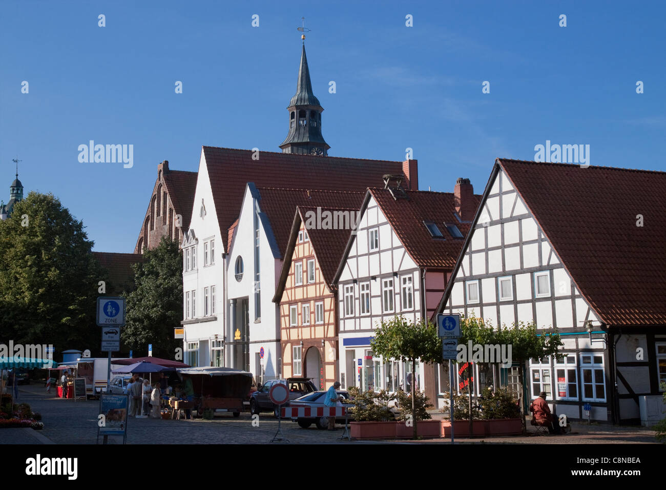 Germany, Lower Saxony, Verden an der Aller, Half timbered houses Stock