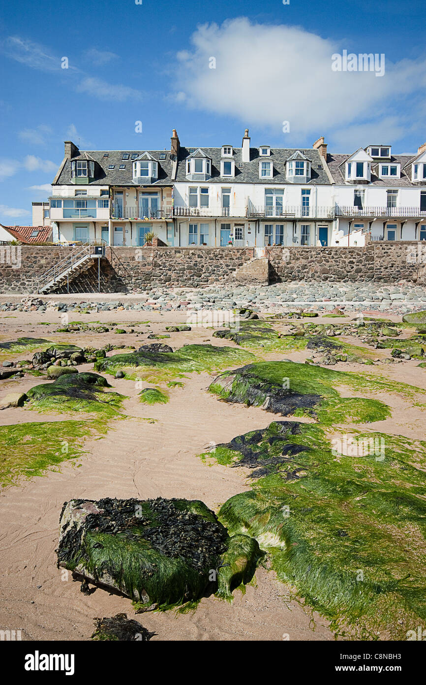 Great Britain, Scotland, Fife, Lower Largo, Beach at low tide and
