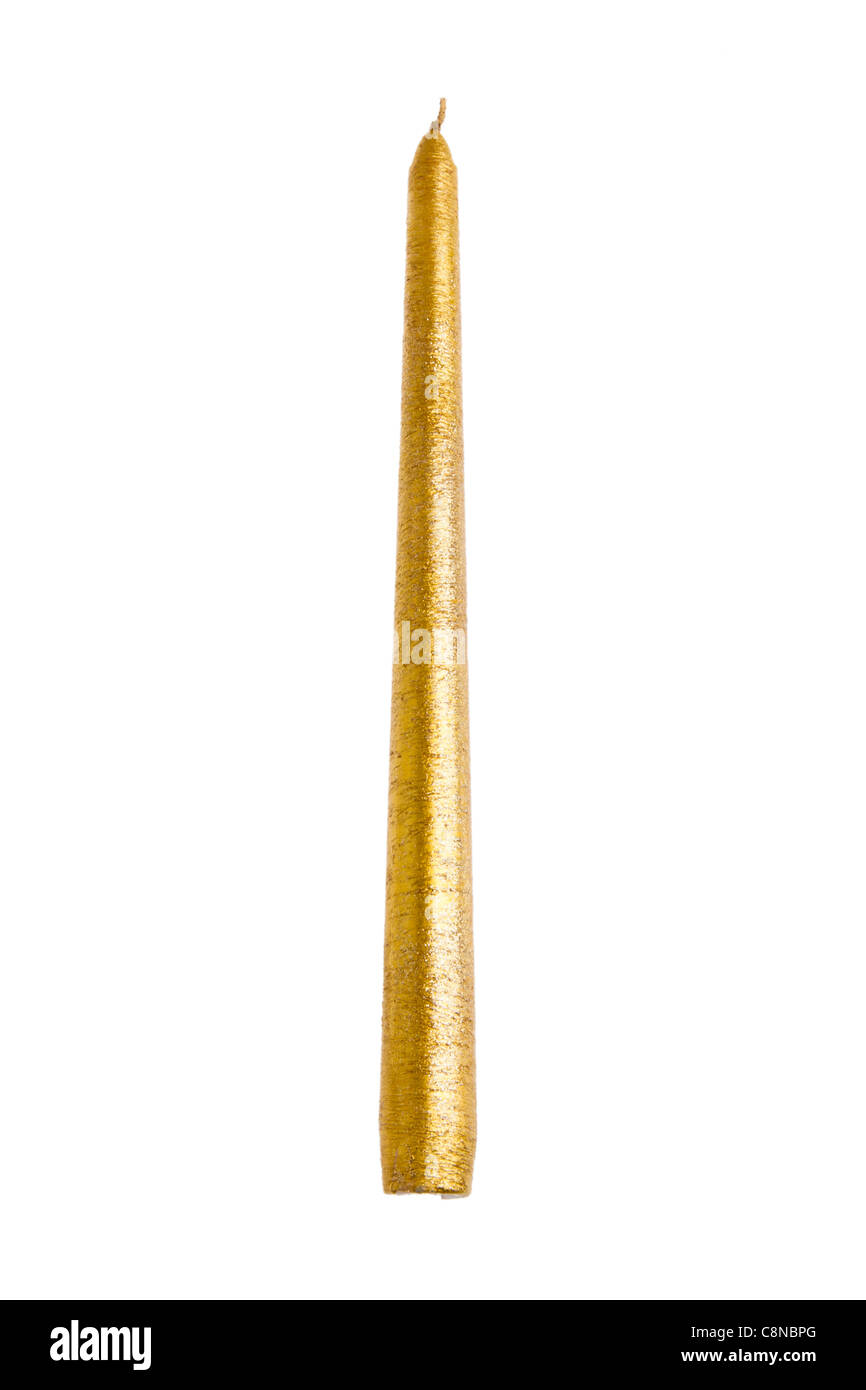 Gold coloured candle Stock Photo Alamy