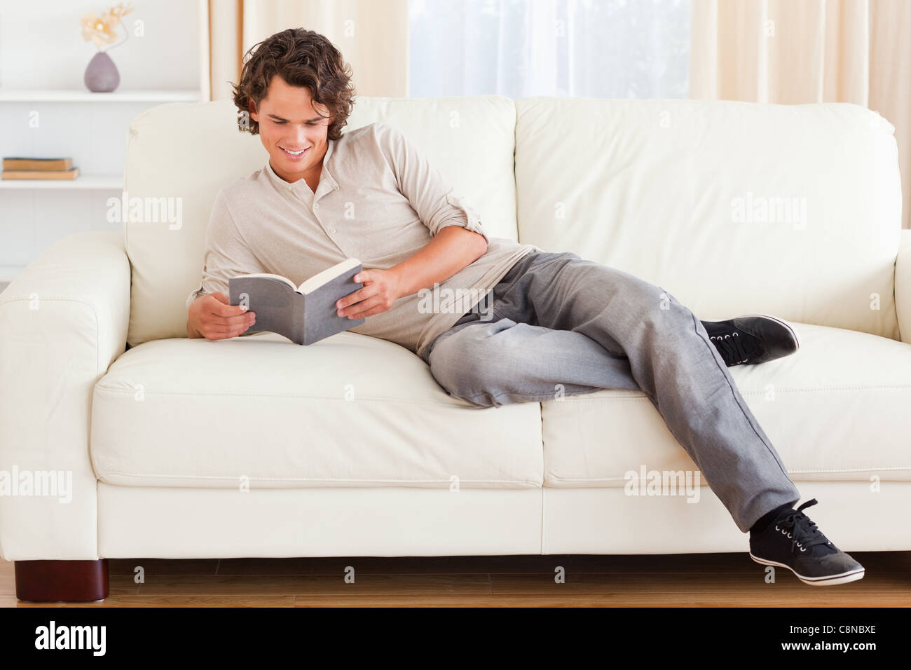 Man reading a book Stock Photo