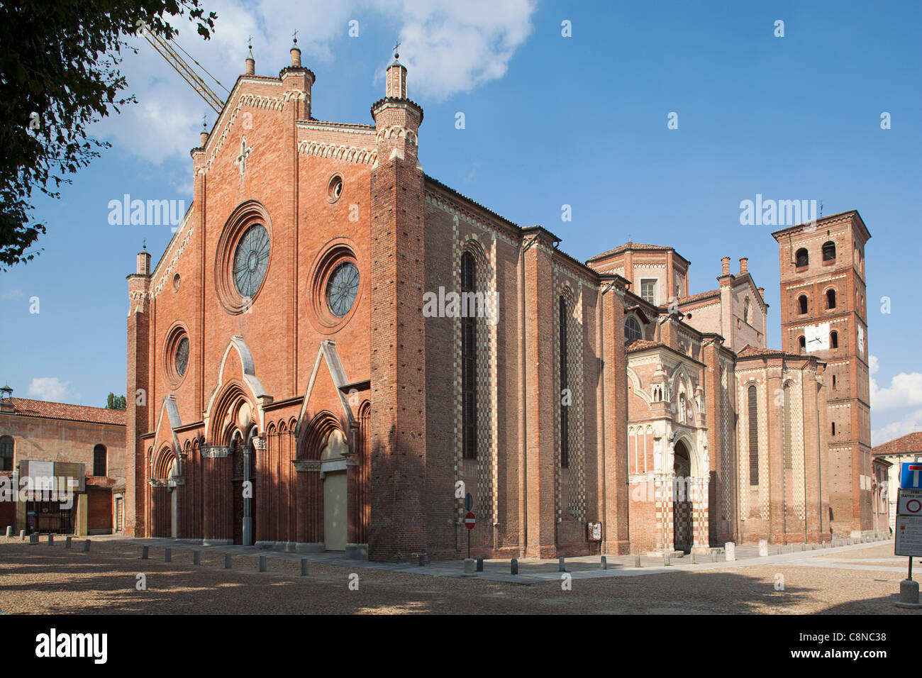 Italy, Piemonte, Asti, Romanesque-Gothic style Cathedral of Santa Maria Assunta Stock Photo