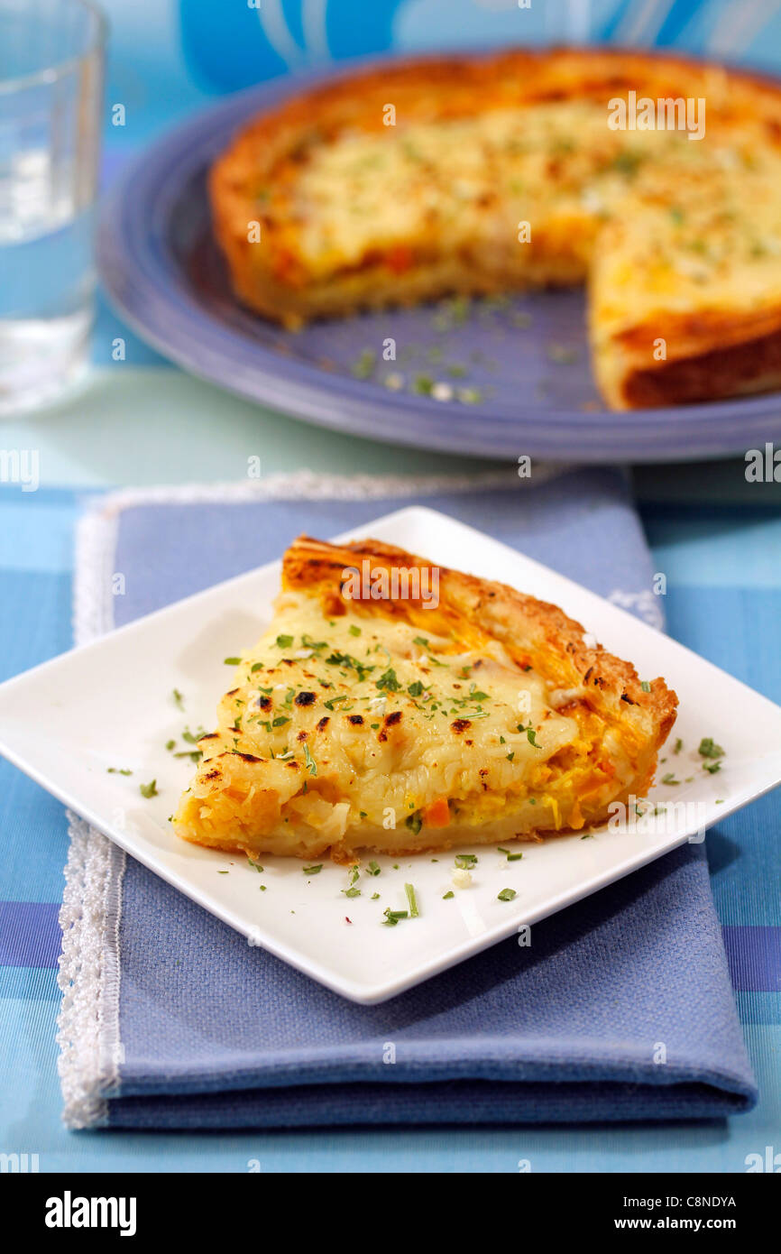 Scallops quiche. Recipe available Stock Photo Alamy