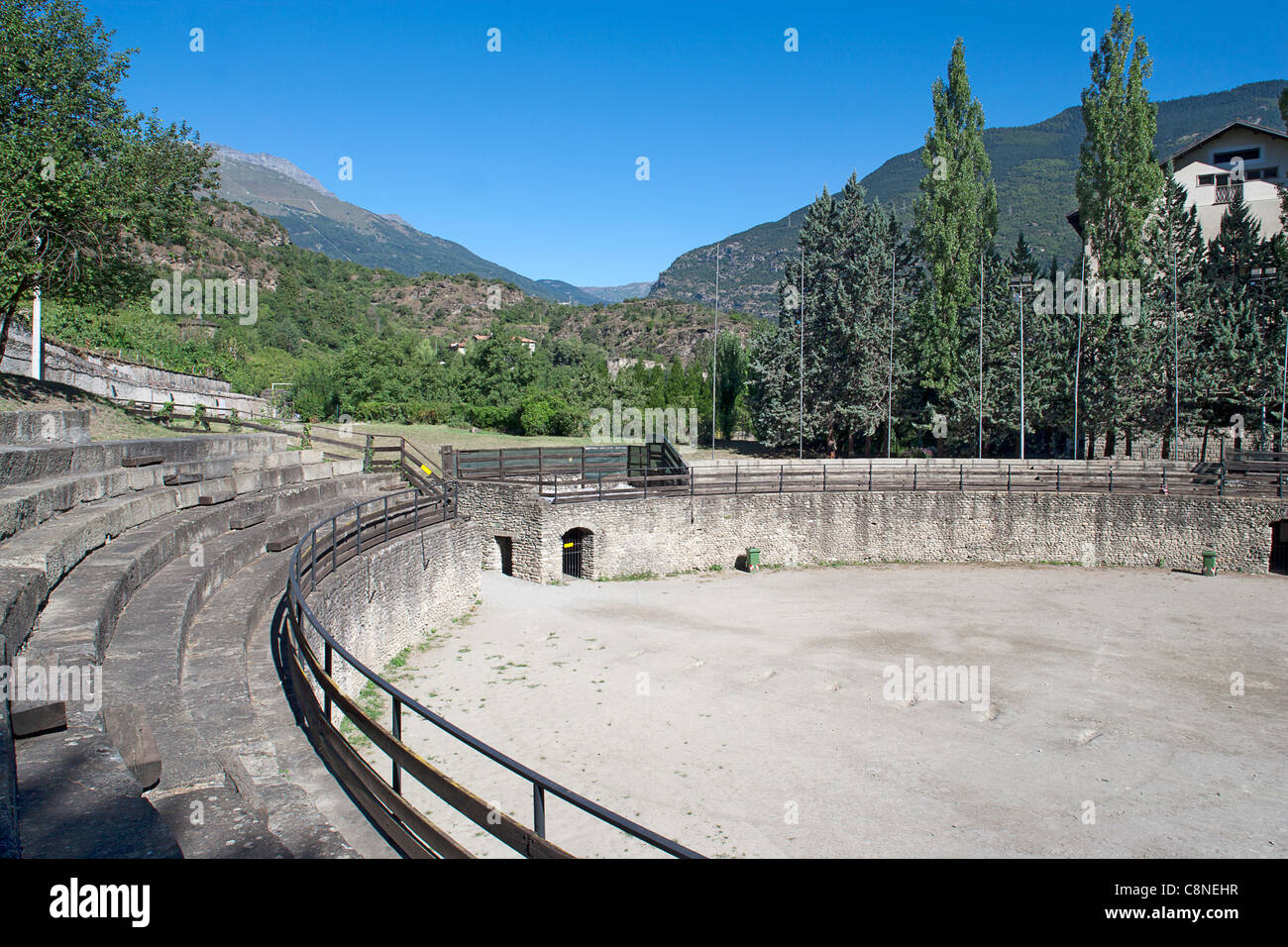 Italy, Piemonte, Susa, Roman Amphitheater remains Stock Photo
