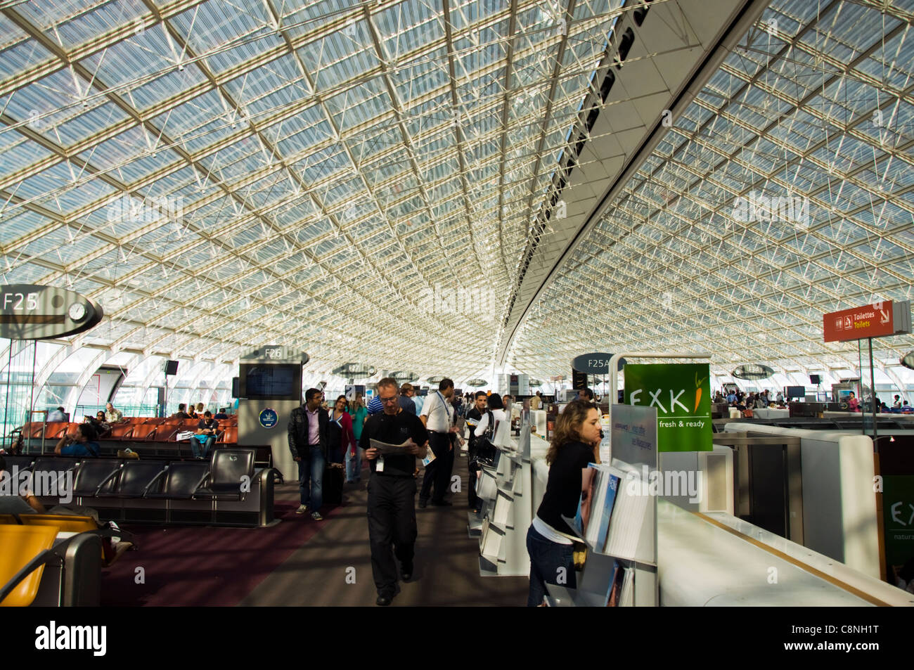 Departure lounge at Charles De Gaulle Airport Aerogare 2 Terminal F