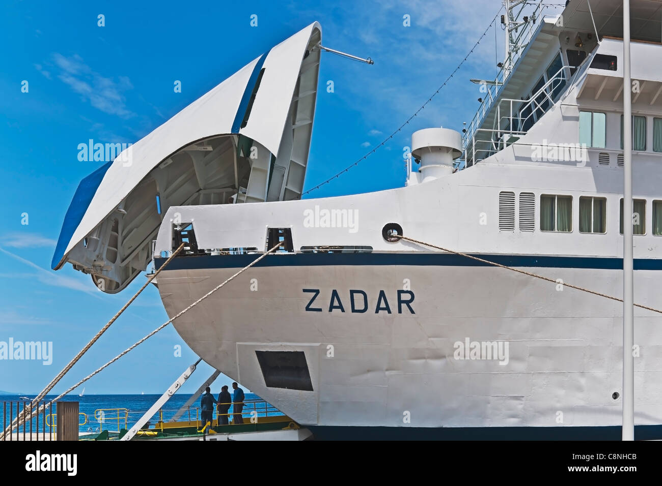Ferryboat in the port of Zadar, Dalmatia, Croatia, Europe Stock Photo
