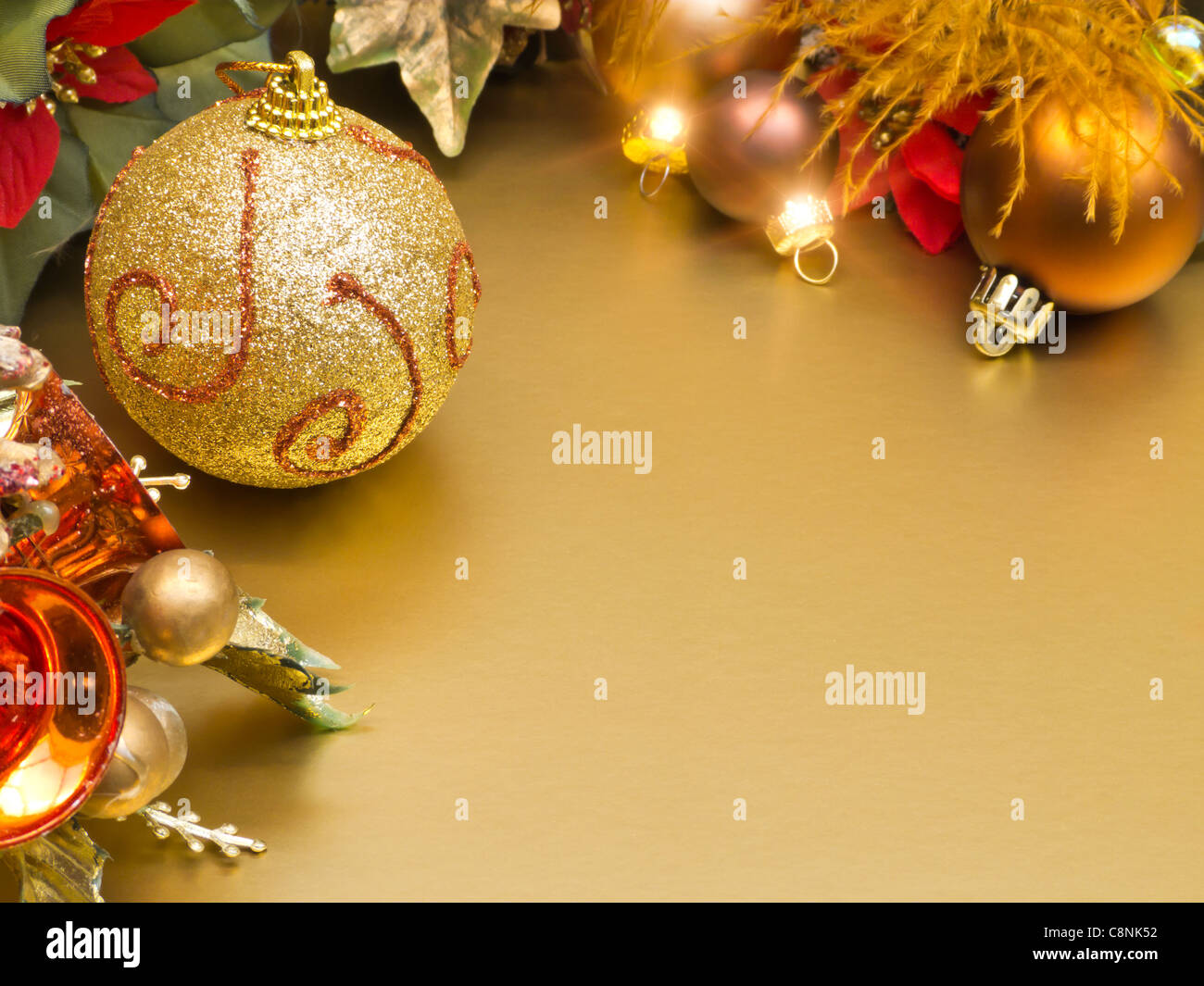 Beautiful christmas golden ball hi-res stock photography and images - Alamy