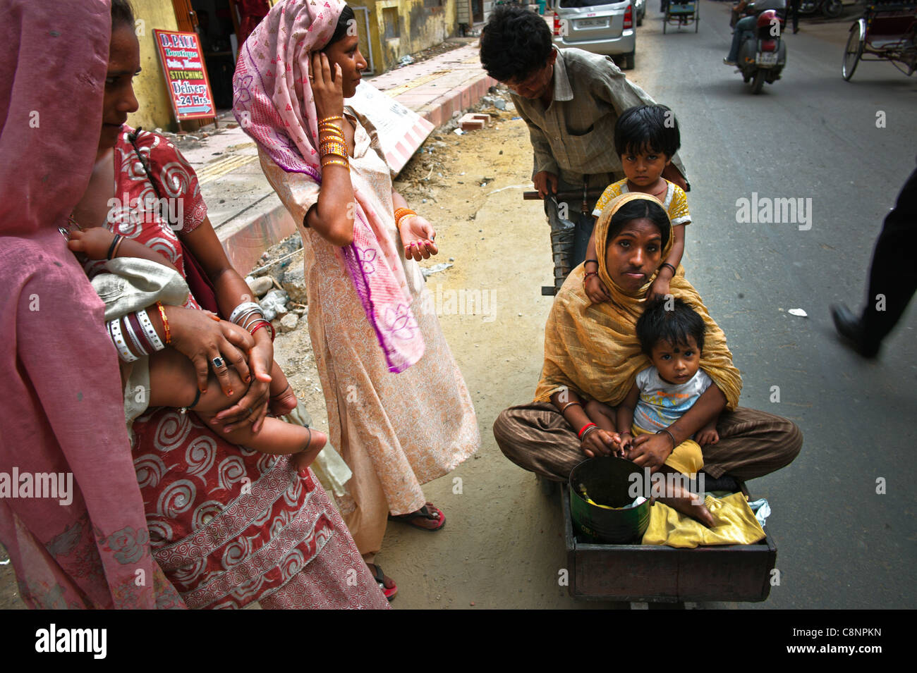New Delhi Indian Glance Street scene in New Delhi Stock Photo