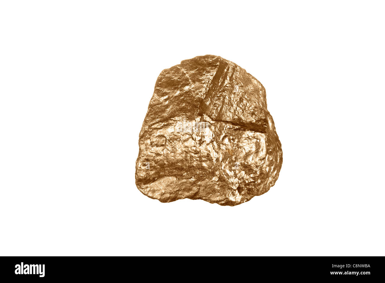 A gold nugget isolated on a white background Stock Photo