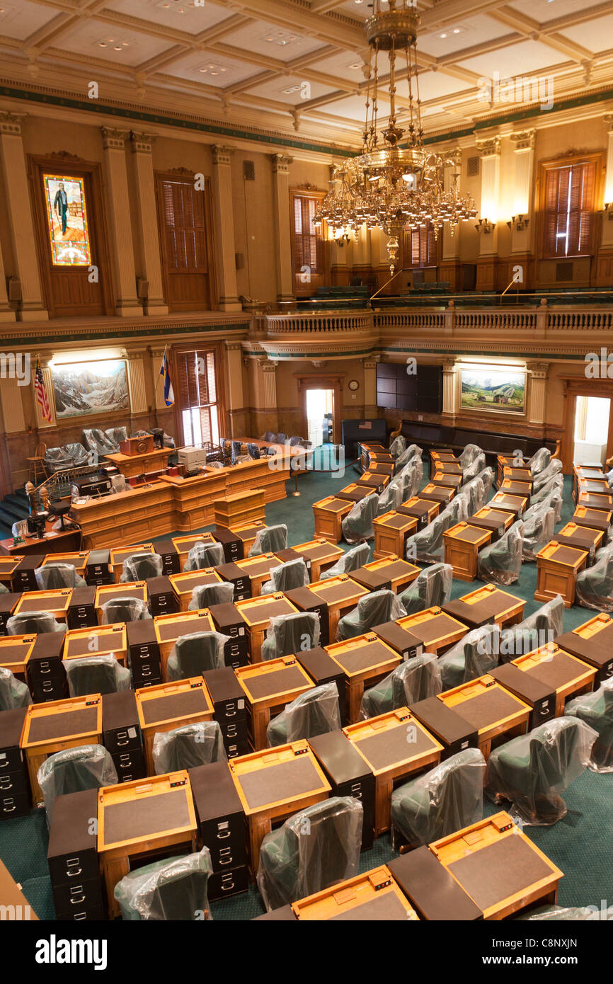 Chamber of House of Representatives in Colorado state capitol building in Denver Stock Photo