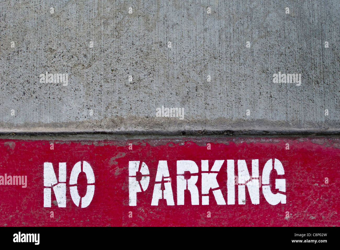 No parking curb warns drivers No Parking area Stock Photo Alamy