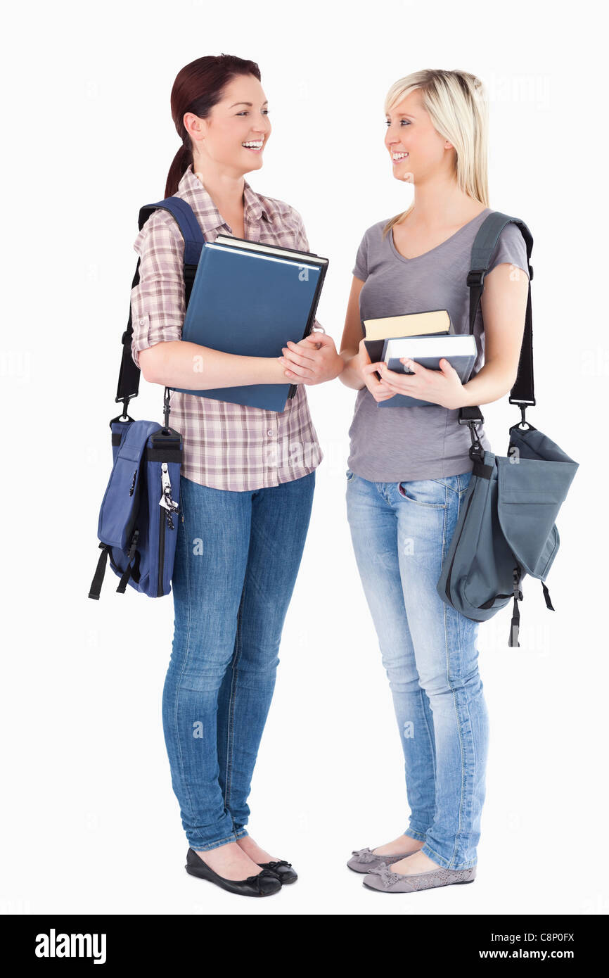 Charming College students posing Stock Photo