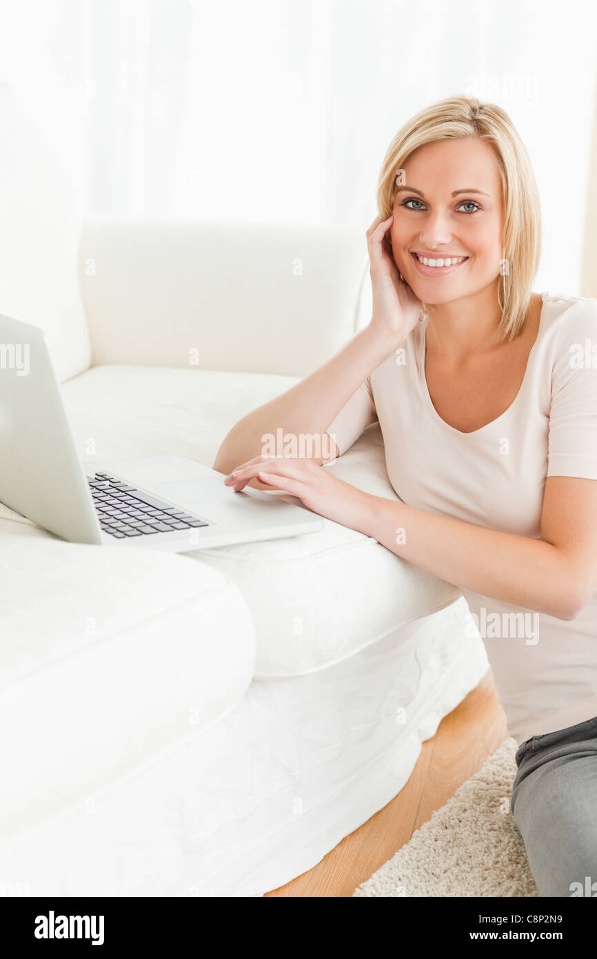 Beautilful woman with a notebook Stock Photo - Alamy