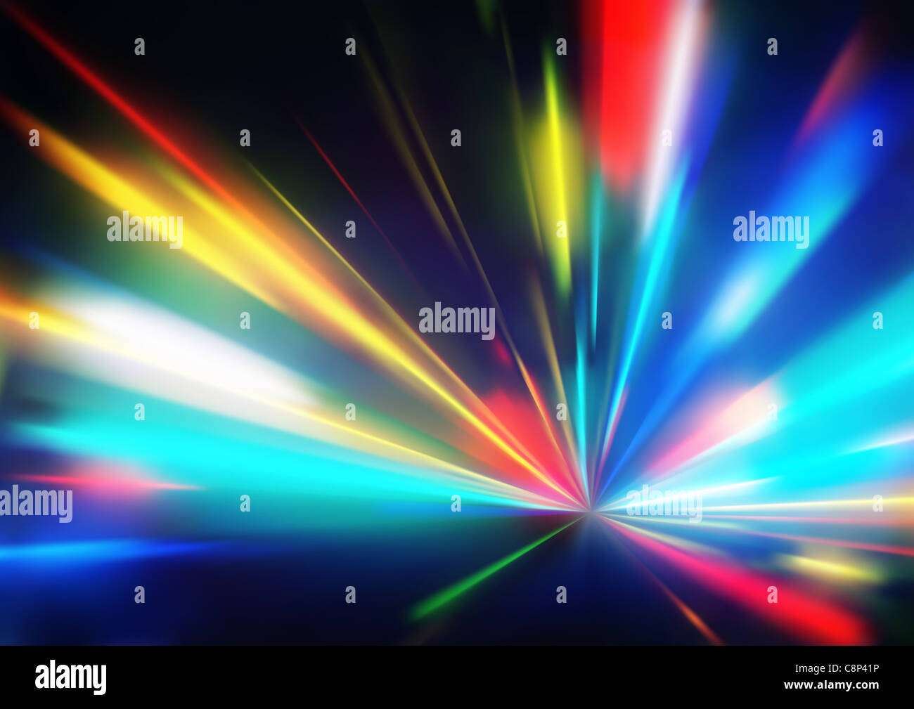 illustration of abstract background with blurred magic neon color light ...