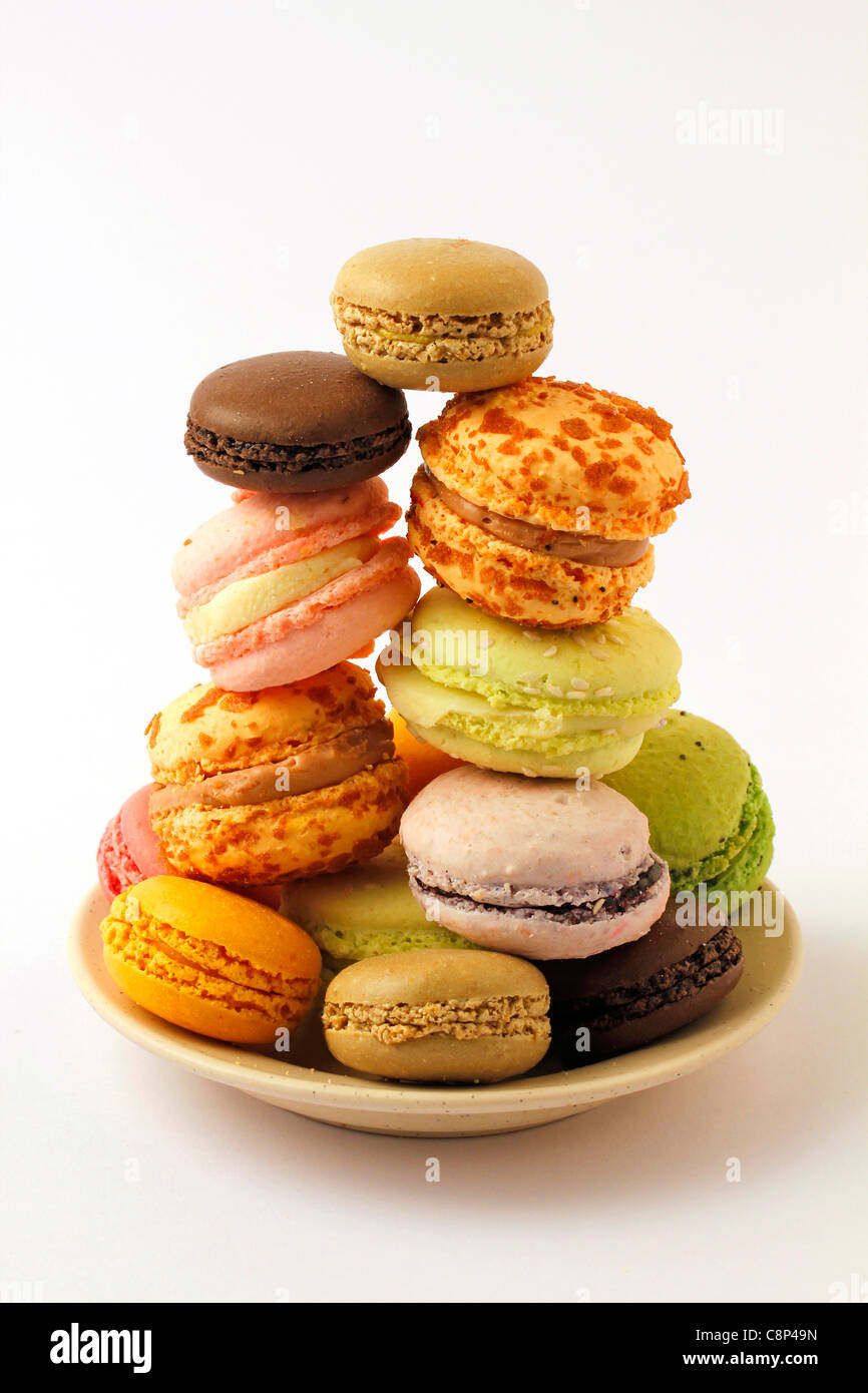 Macaroons. Typical French food. Stock Photo