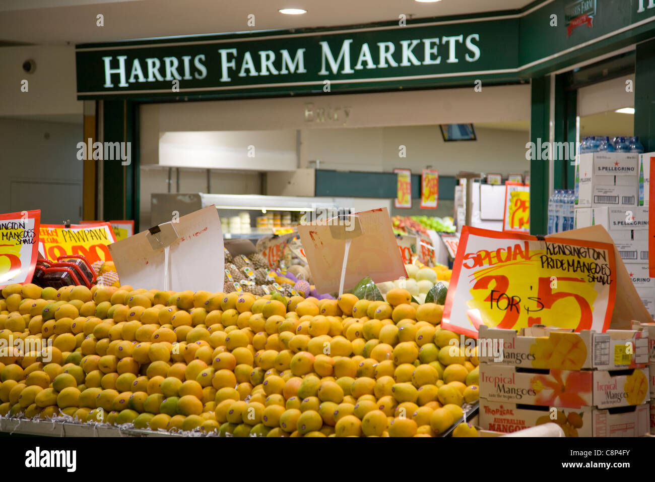 mangoes for sale at harris farm markets in mona vale, sydney,australia