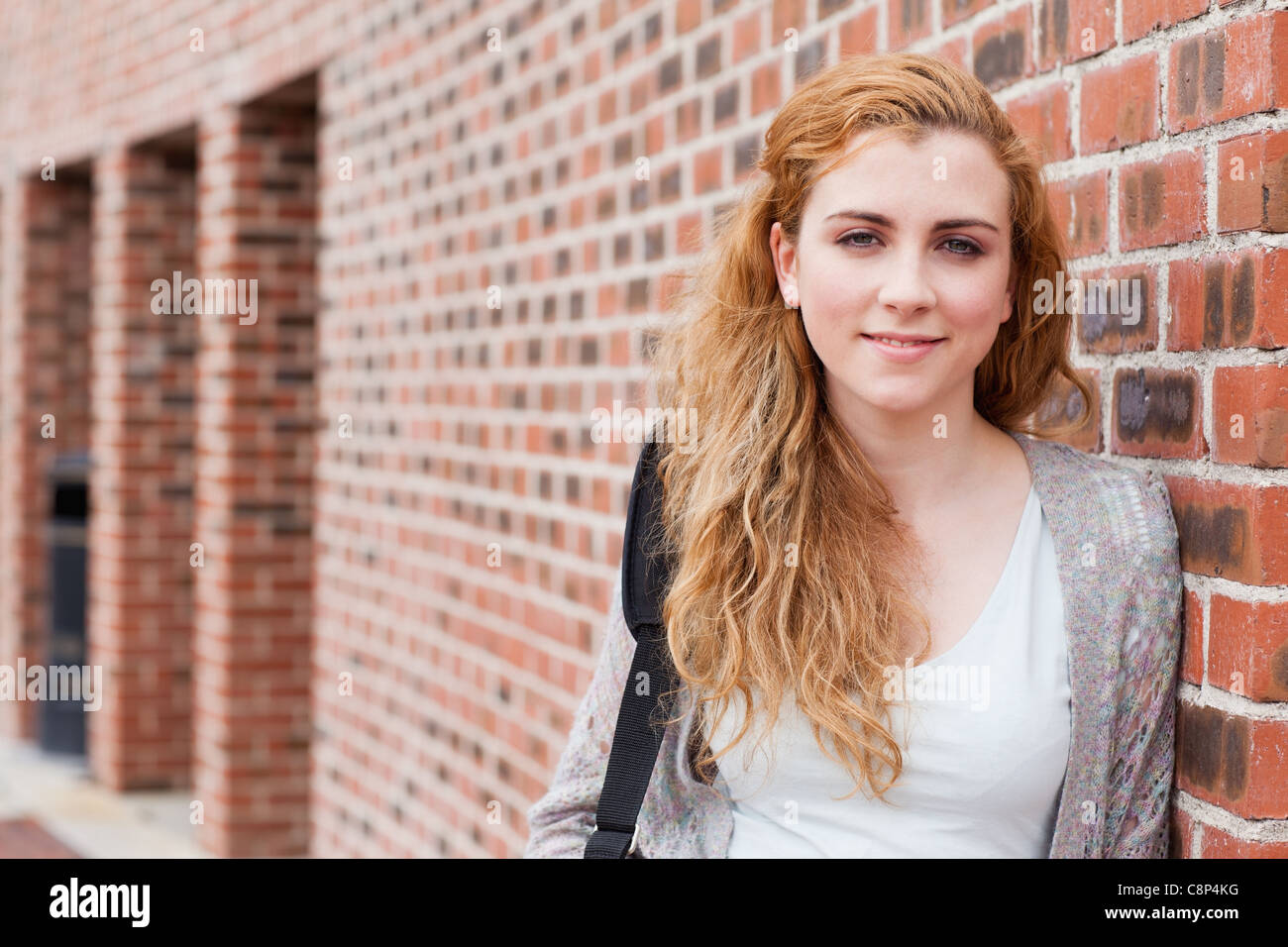 Lovely student standing up Stock Photo