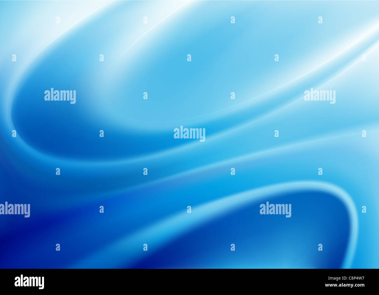 illustration of blue abstract background made of light splashes and curved lines Stock Photo