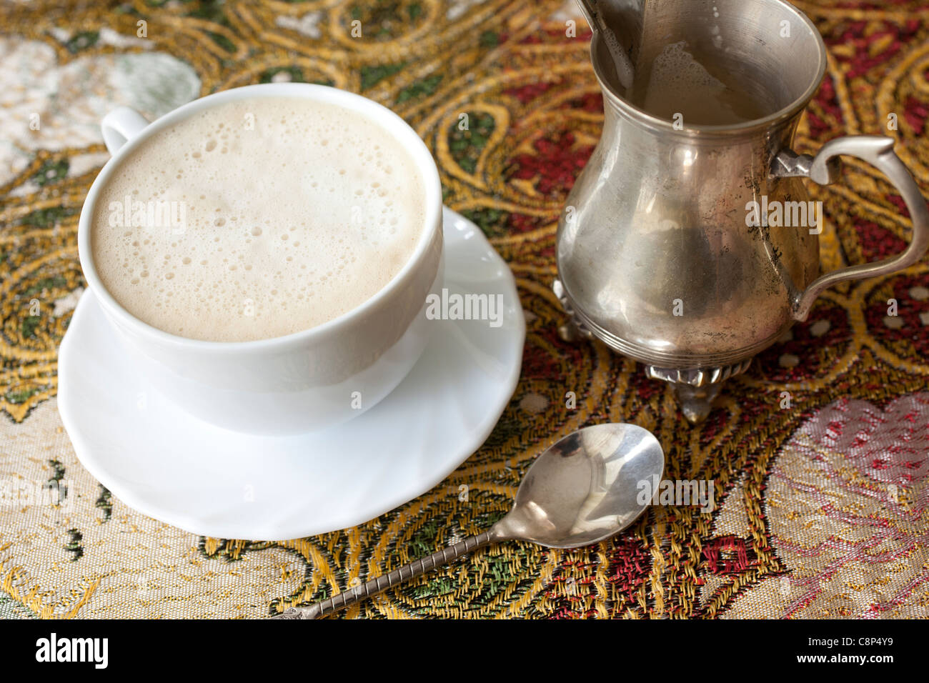 Serving coffee with milk sugar Stock Photo Alamy