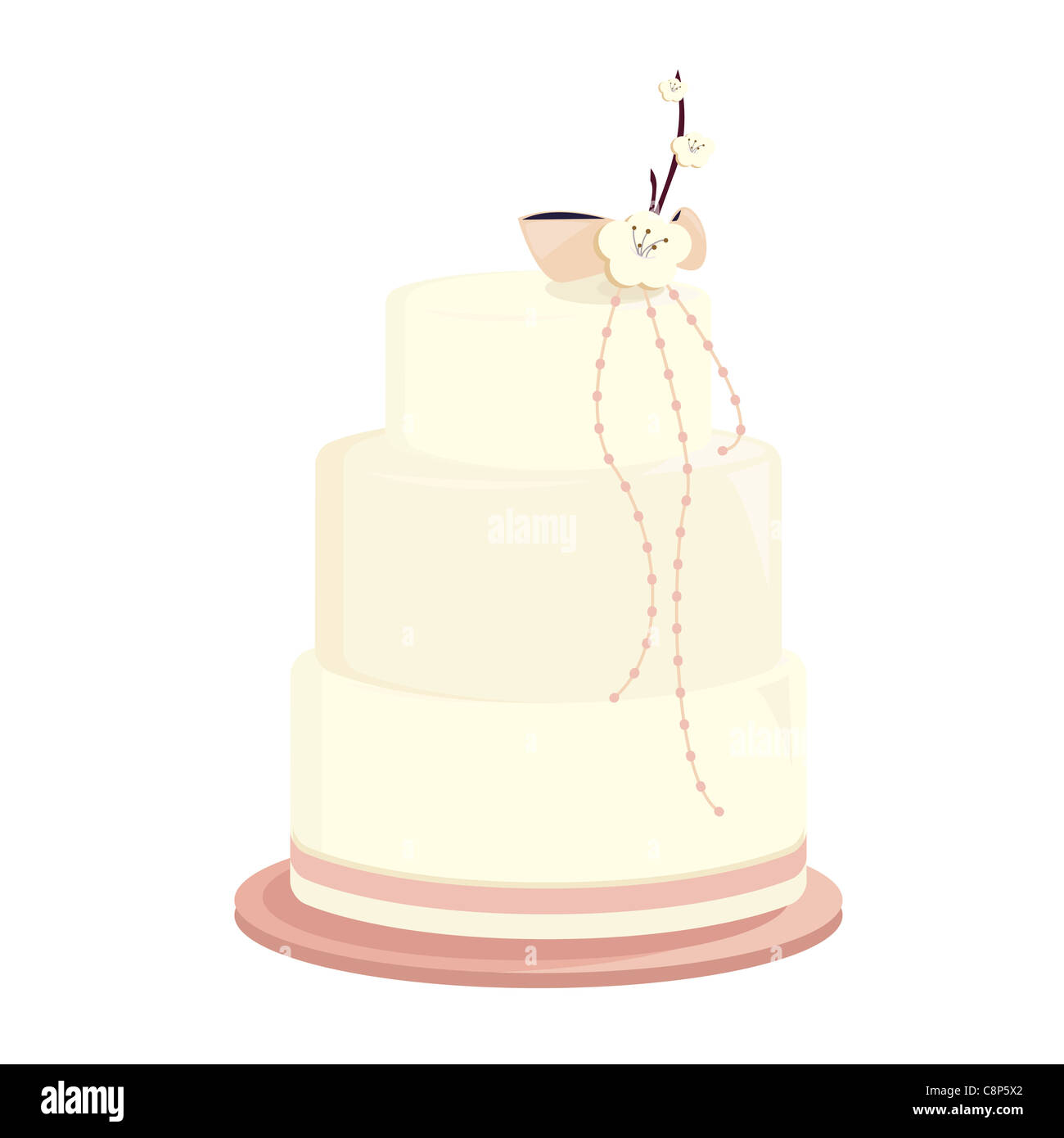Cream colored cake three layers hi-res stock photography and images - Alamy