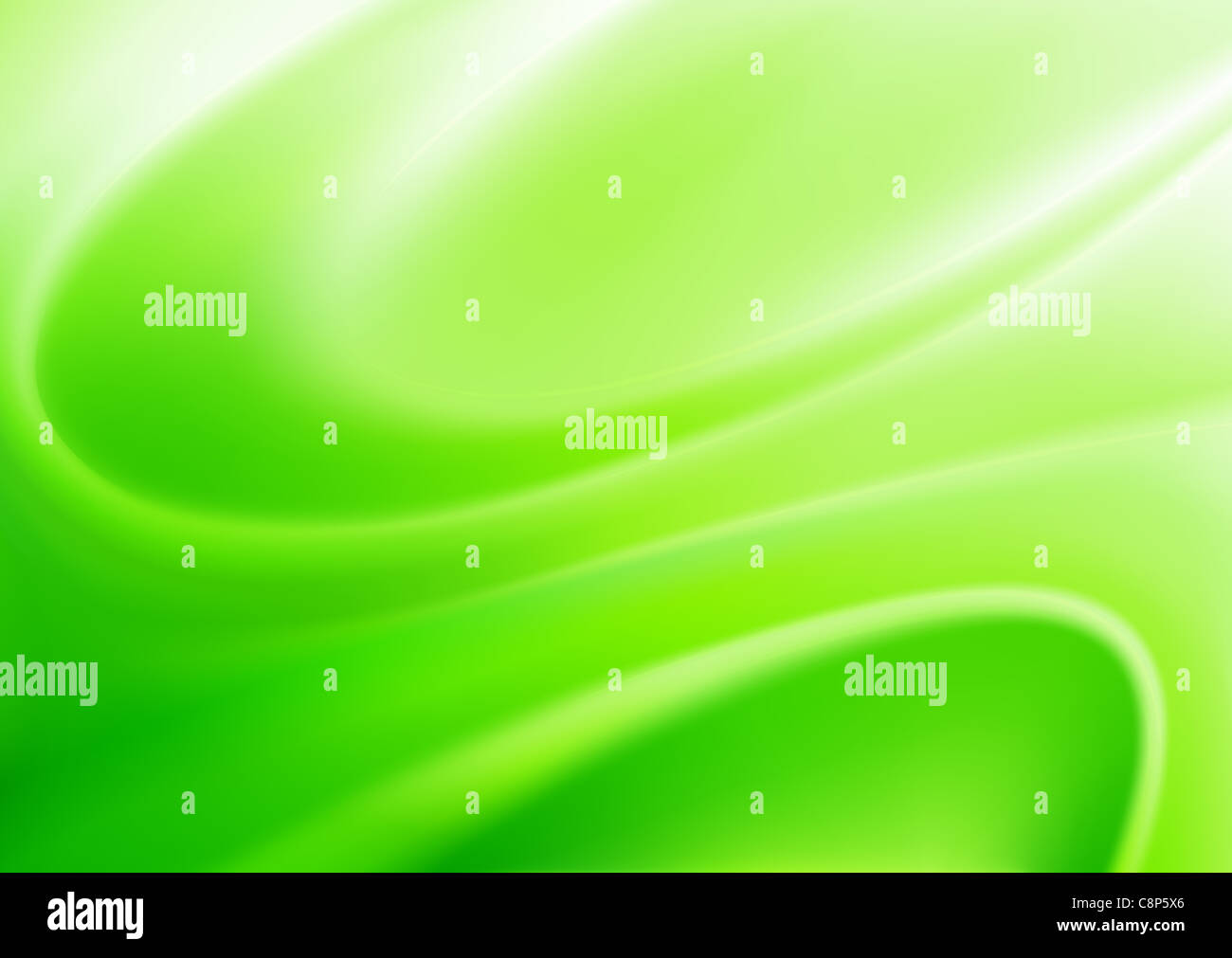 illustration of green abstract background made of light splashes and curved lines Stock Photo