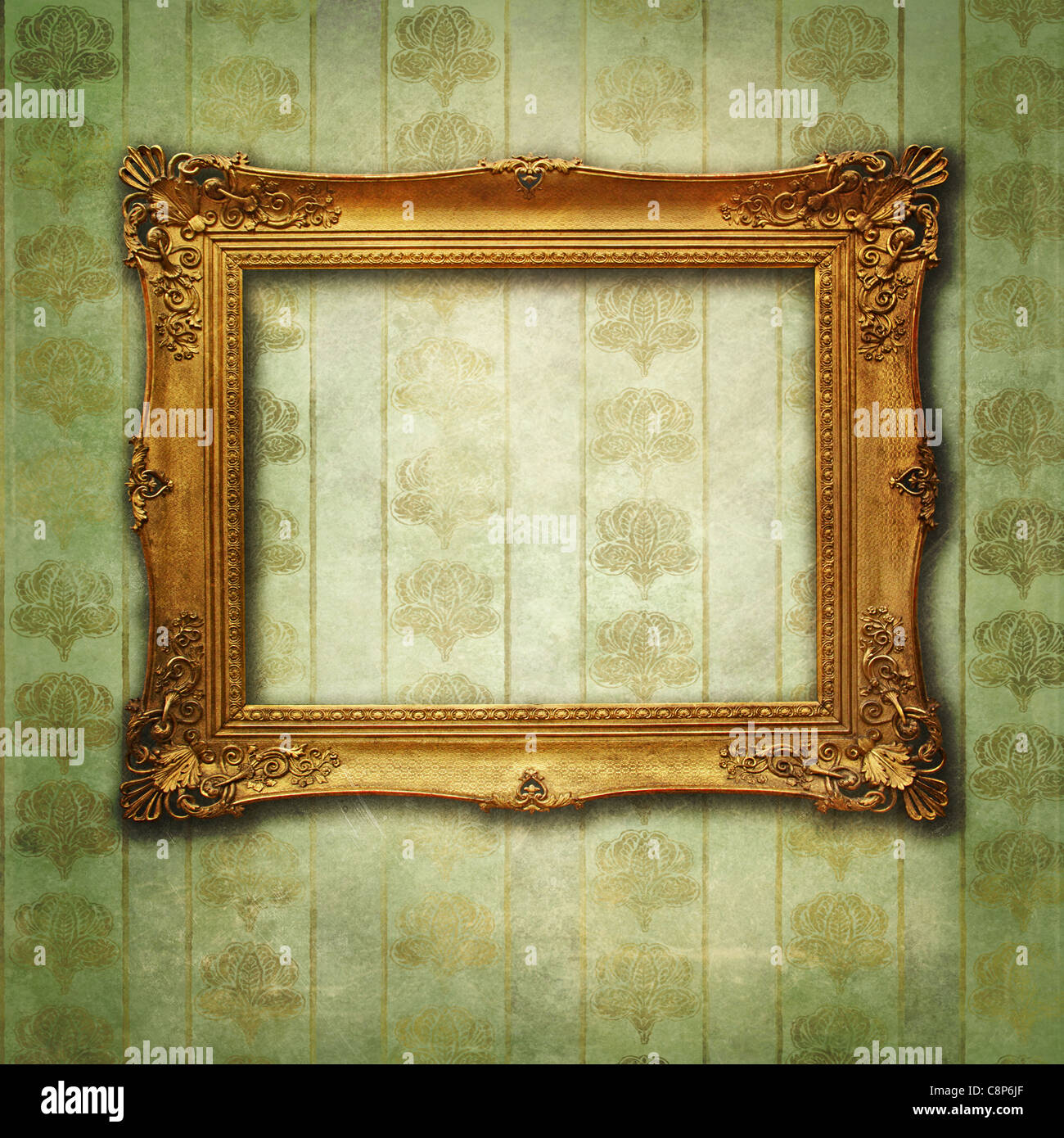 Download Vintage Mockup Victorian Golden Empty Frame On An Antique Stock Photo Alamy PSD Mockup Templates