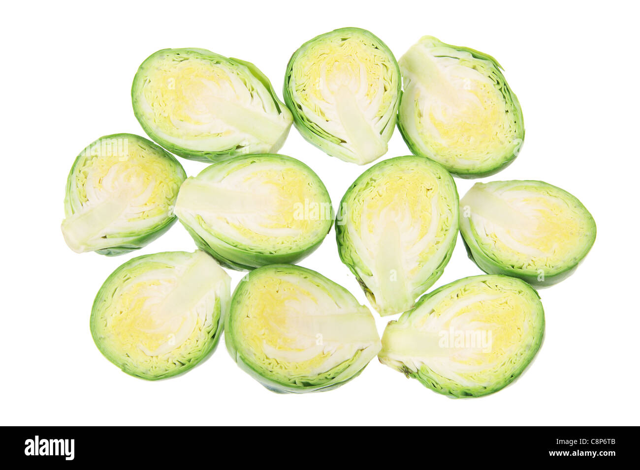 Slices of Brussel Sprouts Stock Photo