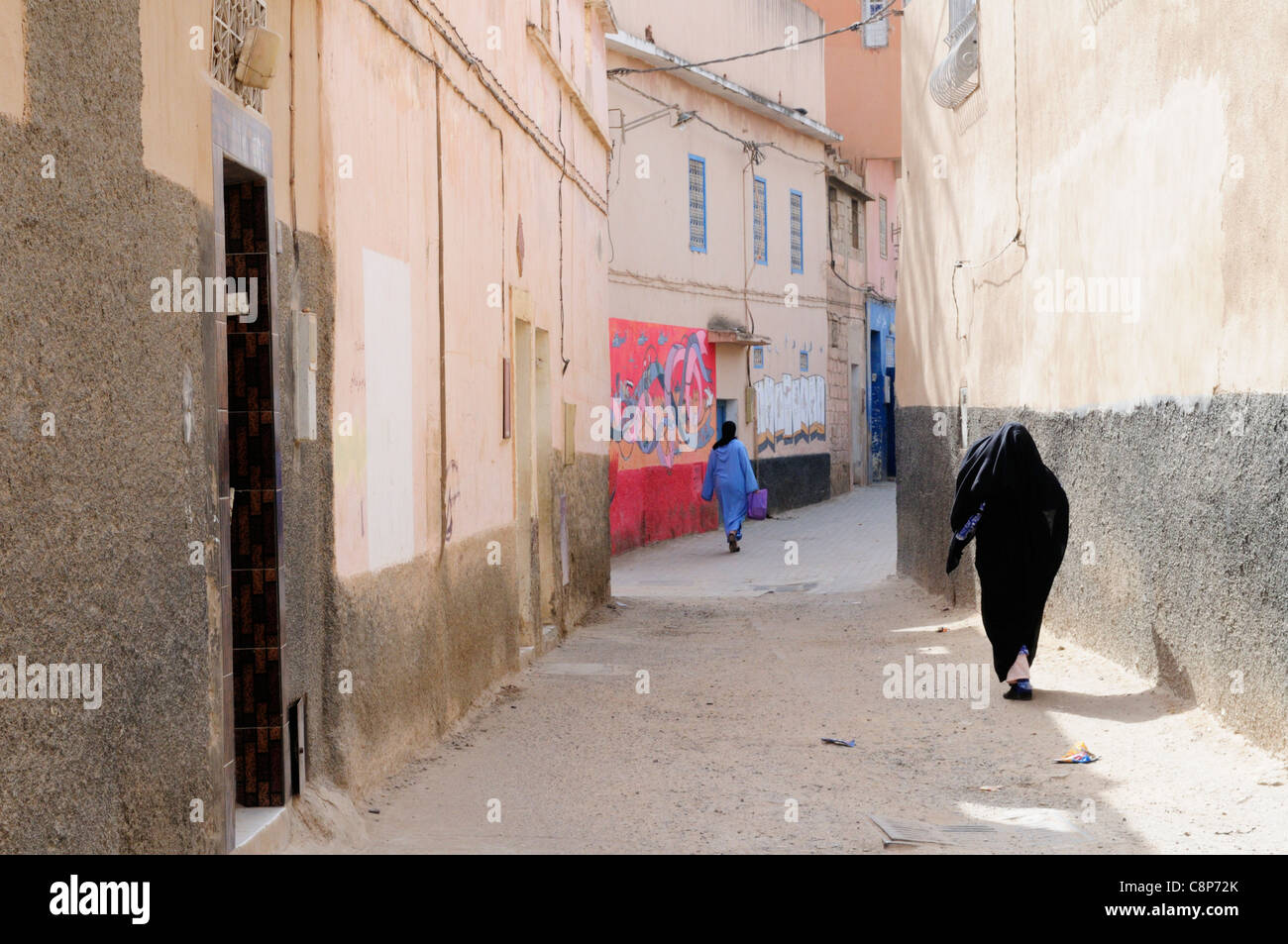 Street Scene in The Kasbah Quarter, Taroudannt, Morocco Stock Photo