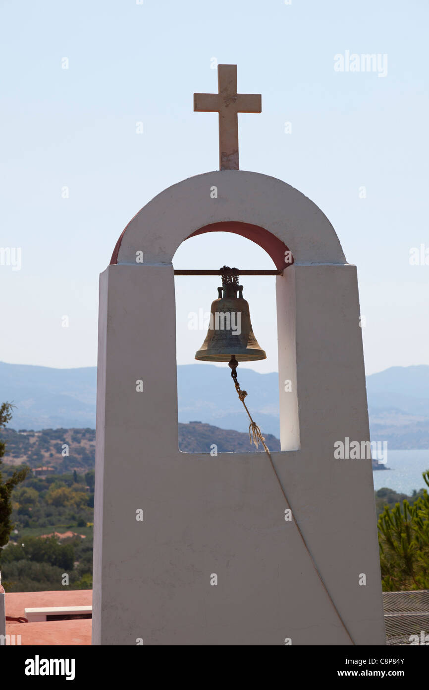 Churchbell in Mithymna , Lesbos, Greece Stock Photo